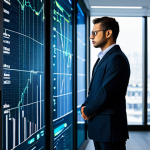 A professional investment analyst, fully clothed in a modest business suit, stands thoughtfully in a high-tech modern office. Large, dynamic data visualizations on holographic screens in the background subtly indicate AI processing Big Data. The analyst has a contemplative yet focused expression, suggesting deep human interpretation and critical thinking beyond the raw data. The scene emphasizes the fusion of advanced technology and essential human insight in contemporary financial analysis, with subtle, professional lighting. Perfect anatomy, correct proportions, natural pose, well-formed hands, proper finger count, natural body proportions. Safe for work, appropriate content, fully clothed, professional dress, high quality professional photography.