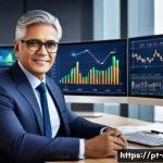 CFA와 연금 자산 투자 - A professional financial advisor in a modern office setting, analyzing complex retirement fund chart...